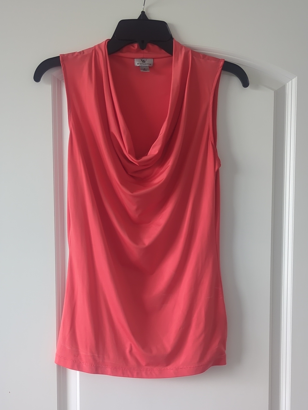 W by Worthington Coral Draped Cowl Neck Sleeveless Shirt Size S